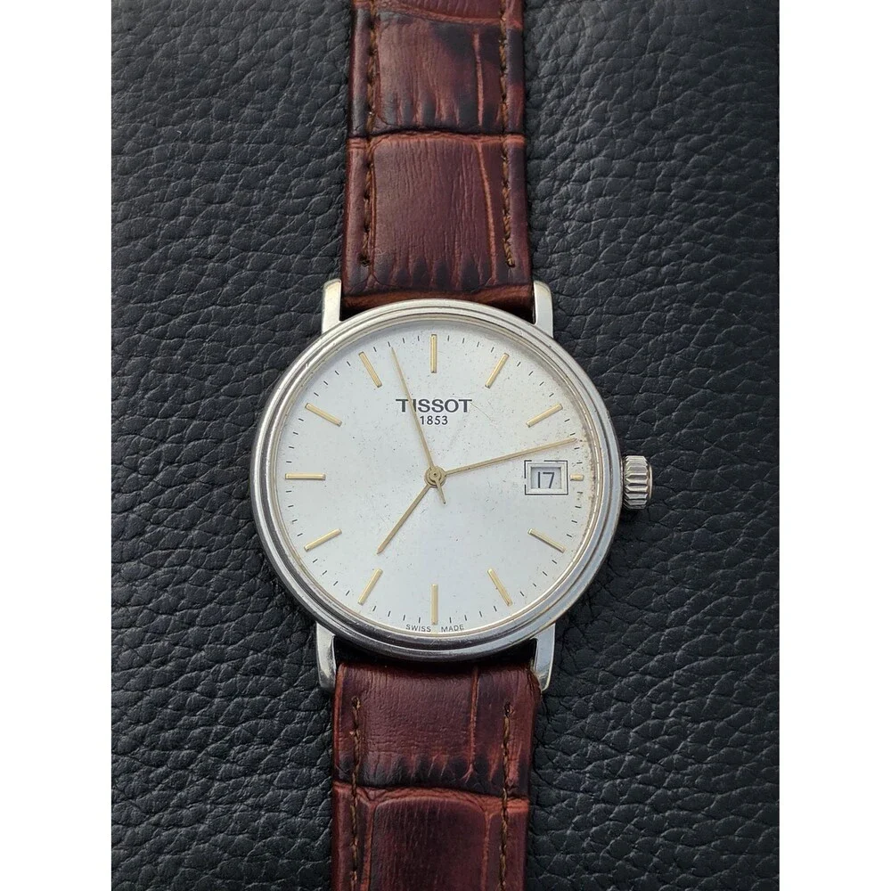 Vintage Tissot T870/970 Silver Quartz Dress Watch Stainless Steel Swiss Made 90s